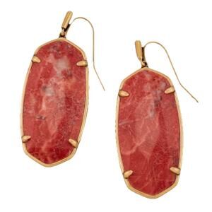 Kendra Scott Faceted Elle Vintage Gold Drop Earrings in Burnt Sienna